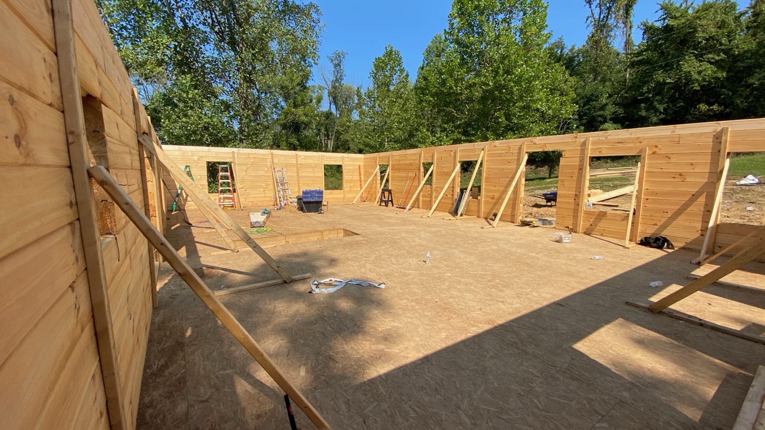 Interior view of current log home project